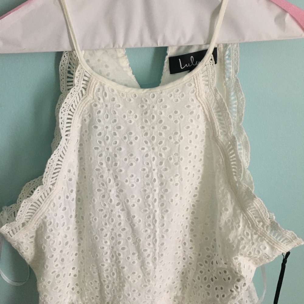 Lulus white peplum top size medium
